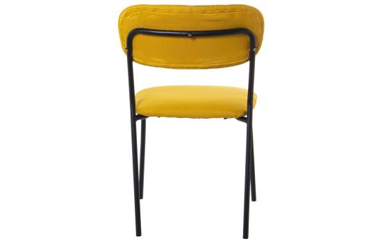 Conjunto 4 Sillas Metal Negro Asiento Respaldo Mostaza Adelasa