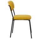 Conjunto 4 Sillas Metal Negro Asiento Respaldo Mostaza Adelasa