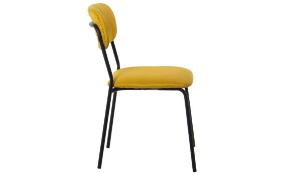 Conjunto 4 Sillas Metal Negro Asiento Respaldo Mostaza Adelasa