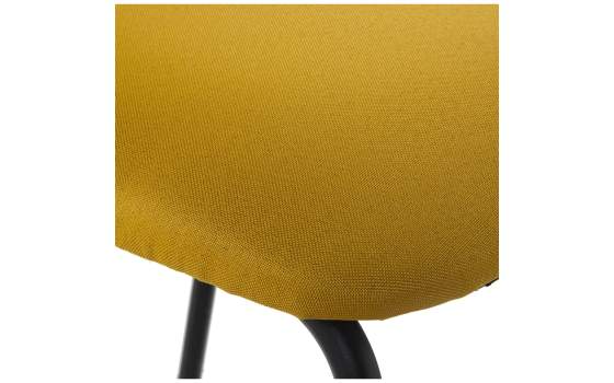 Conjunto 4 Sillas Metal Negro Asiento Respaldo Mostaza Adelasa