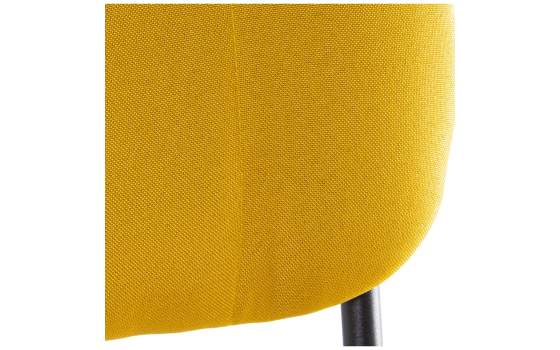 Conjunto 4 Sillas Metal Negro Asiento Respaldo Mostaza Adelasa