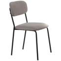 Conjunto 4 Sillas Metal Negro Asiento Respaldo Beige Adelasa