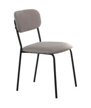 Conjunto 4 Sillas Metal Negro Asiento Respaldo Beige Adelasa