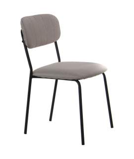 Conjunto 4 Sillas Metal Negro Asiento Respaldo Beige Adelasa