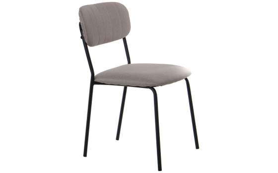 Conjunto 4 Sillas Metal Negro Asiento Respaldo Beige Adelasa
