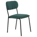 Conjunto 4 Sillas Metal Negro Asiento Respaldo Verde Adelasa