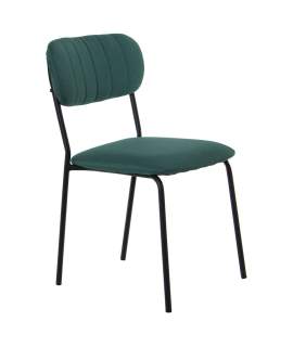 Conjunto 4 Sillas Metal Negro Asiento Respaldo Verde Adelasa