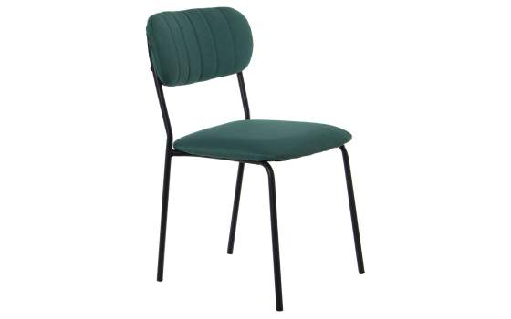 Conjunto 4 Sillas Metal Negro Asiento Respaldo Verde Adelasa