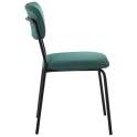 Conjunto 4 Sillas Metal Negro Asiento Respaldo Verde Adelasa