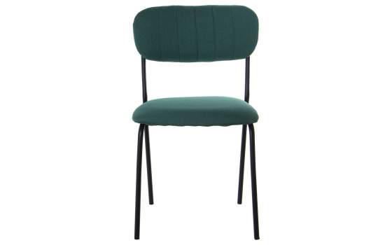 Conjunto 4 Sillas Metal Negro Asiento Respaldo Verde Adelasa