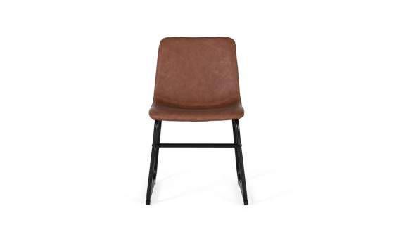 Conjunto 4 Sillas Cuero Sintetico y Acero Alkiza