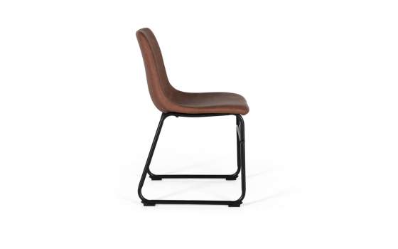 Conjunto 4 Sillas Cuero Sintetico y Acero Alkiza