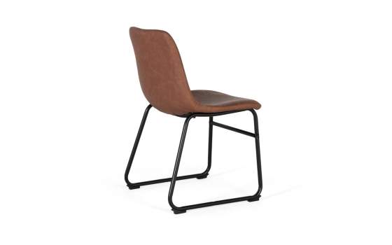 Conjunto 4 Sillas Cuero Sintetico y Acero Alkiza