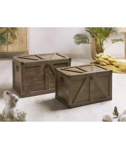 Conjunto de 2 Baules Madera Listonados Serie Armoris