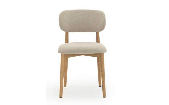 Conjunto de 2 Sillas Madera Actual Tapizada Beige Aguazal