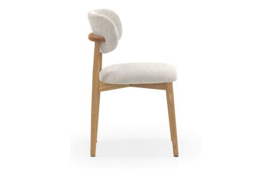 Conjunto de 2 Sillas Madera Actual Tapizada Blanca Aguazal