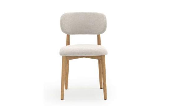 Conjunto de 2 Sillas Madera Actual Tapizada Blanca Aguazal