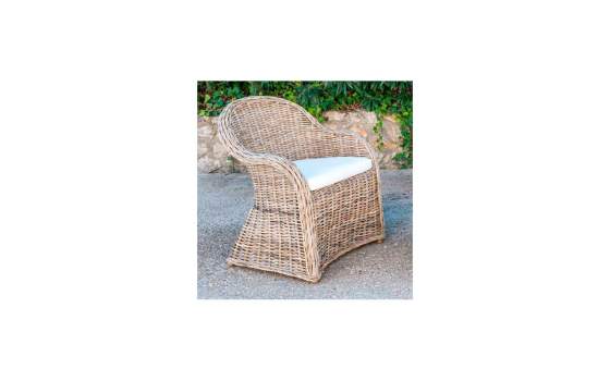 Conjunto de 2 Sillones Mesa y Sofa Ratan Natural Serie Audina