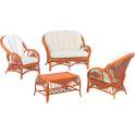 Conjunto de 2 Sillones Mesa Y Sofa Rattan Serie Aneisa