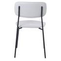 Conjunto 4 Sillas Madera Poli Piel Blanco y Metal Serie Adansi