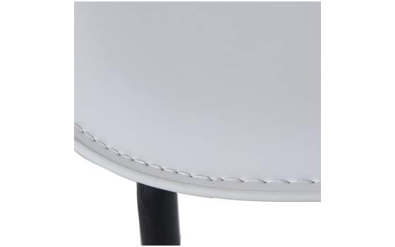 Conjunto 4 Sillas Madera Poli Piel Blanco y Metal Serie Adansi