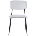 Conjunto 4 Sillas Madera Poli Piel Blanco y Metal Serie Adansi