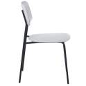 Conjunto 4 Sillas Madera Poli Piel Blanco y Metal Serie Adansi
