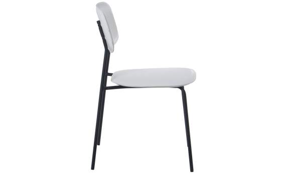 Conjunto 4 Sillas Madera Poli Piel Blanco y Metal Serie Adansi