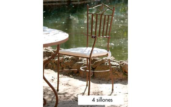 Conjunto Forja Mesa y 4 Sillones Forja
