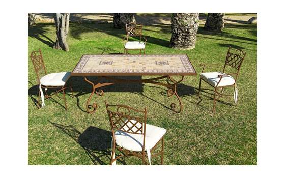 Conjunto Forja Mesa y 4 Sillas y 2 Sillones