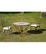Conjunto Forja Mesa Toledo y 4 Sillones
