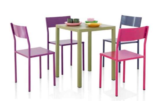 Conjunto Forja Mesa y 4 Sillas Multicolor