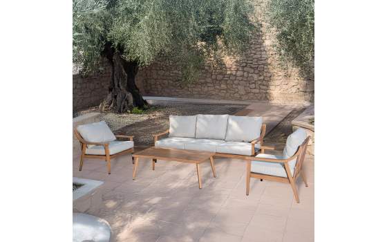 Conjunto Sofa3 Plazas, 2 Sillones y Mesa Serie Aelst