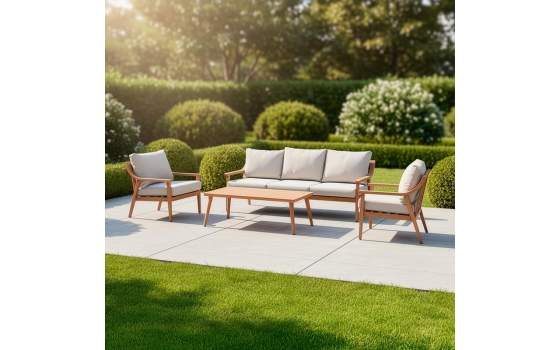 Conjunto Sofa3 Plazas, 2 Sillones y Mesa Serie Aelst