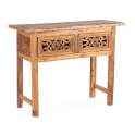 Consola 2 Cajones Tallada Madera Reciclada Oriental Recicle
