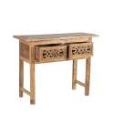 Consola 2 Cajones Tallada Madera Reciclada Oriental Recicle