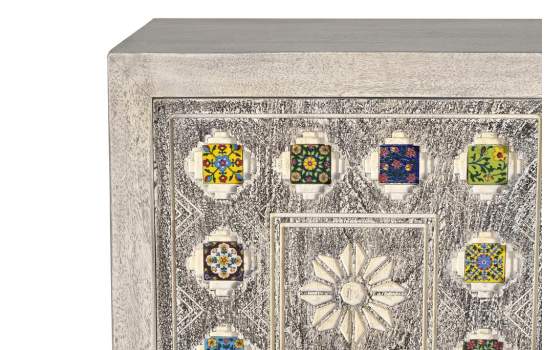 Consola 2 Puertas Estilo Oriental Industrial Serie Aechaga