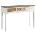 Consola 3 cajones Blanca decorada Serie Decomas