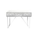 Consola 3 Cajones Tallados Madera Metal Blanco Industrial Aljaro