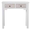 Consola Blanca 2 Cajones Tallados Serie Bralian