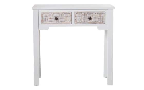 Consola Blanca 2 Cajones Tallados Serie Bralian