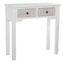 Consola Blanca 2 Cajones Tallados Serie Bralian