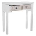 Consola Blanca 2 Cajones Tallados Serie Bralian