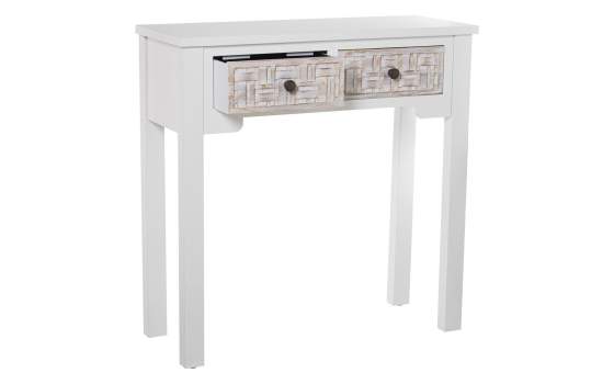 Consola Blanca 2 Cajones Tallados Serie Bralian