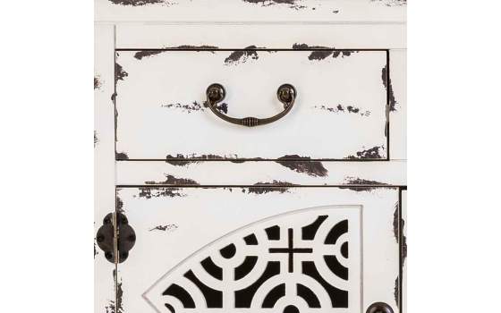 Consola Blanca Decape 4 Puertas Talladas Serie Makalu