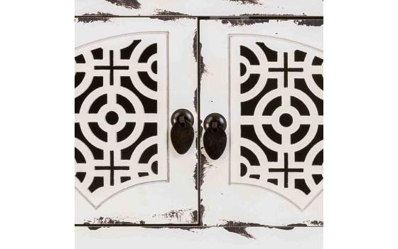 Consola Blanca Decape 4 Puertas Talladas Serie Makalu