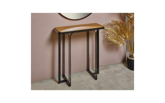 Consola de Recibidor Industrial Metal y Madera Serie Ruihi