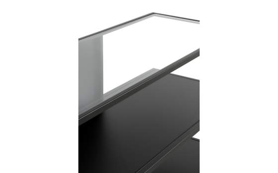 Consola Entrada en Forja con 2 Estantes y Tapa Cristal Andion