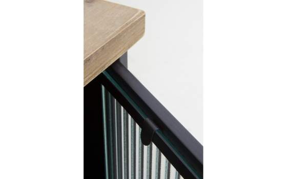Consola Entrada Madera Natural y Acero Negro Serie Aitanti