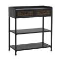 Consola Metalica Industrial 2 Cajones Negro Bronce Adenaren